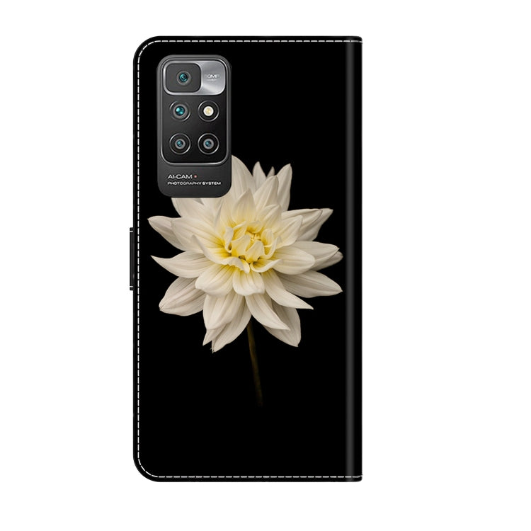 For Xiaomi Redmi 10 Crystal 3D Shockproof Protective Leather Phone Case(White Flower) - Xiaomi Cases by PMC Jewellery | Online Shopping South Africa | PMC Jewellery