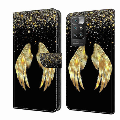 For Xiaomi Redmi 10 Crystal 3D Shockproof Protective Leather Phone Case(Golden Wings) - Xiaomi Cases by PMC Jewellery | Online Shopping South Africa | PMC Jewellery