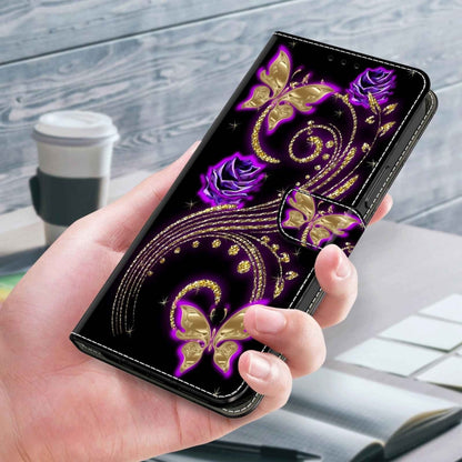 For Xiaomi Redmi 10 Crystal 3D Shockproof Protective Leather Phone Case(Purple Flower Butterfly) - Xiaomi Cases by PMC Jewellery | Online Shopping South Africa | PMC Jewellery