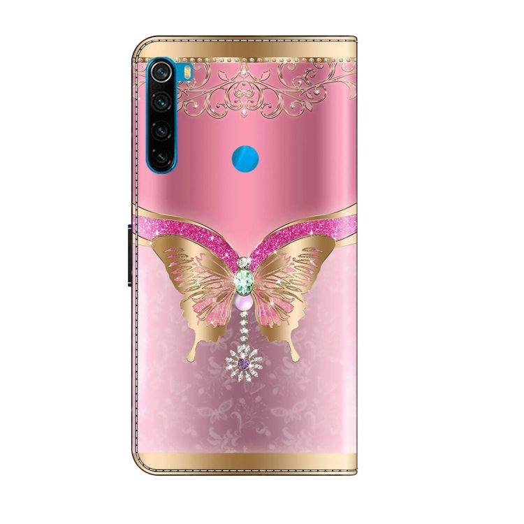 For Xiaomi Redmi Note 8 Crystal 3D Shockproof Protective Leather Phone Case(Pink Bottom Butterfly) - Xiaomi Cases by PMC Jewellery | Online Shopping South Africa | PMC Jewellery