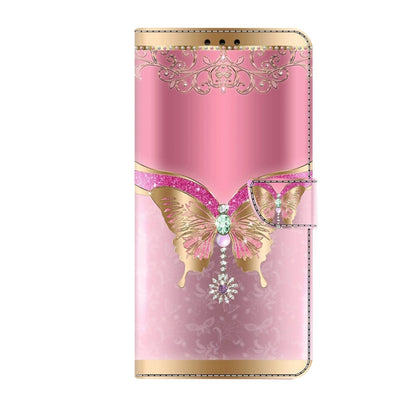 For Xiaomi Redmi Note 8 Pro Crystal 3D Shockproof Protective Leather Phone Case(Pink Bottom Butterfly) - Xiaomi Cases by PMC Jewellery | Online Shopping South Africa | PMC Jewellery