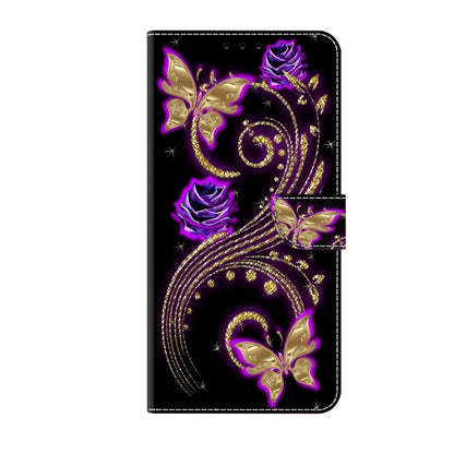 For Xiaomi Redmi Note 9 Crystal 3D Shockproof Protective Leather Phone Case(Purple Flower Butterfly) - Xiaomi Cases by PMC Jewellery | Online Shopping South Africa | PMC Jewellery