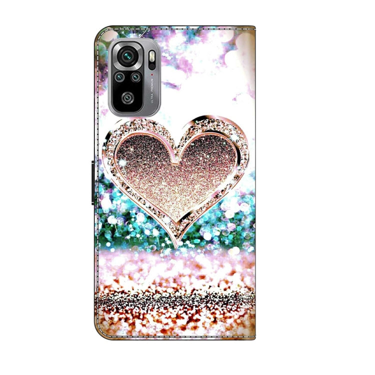 For Xiaomi Redmi Note 10 4G Crystal 3D Shockproof Protective Leather Phone Case(Pink Diamond Heart) - free shipping - PMC TechLife - Order now!
