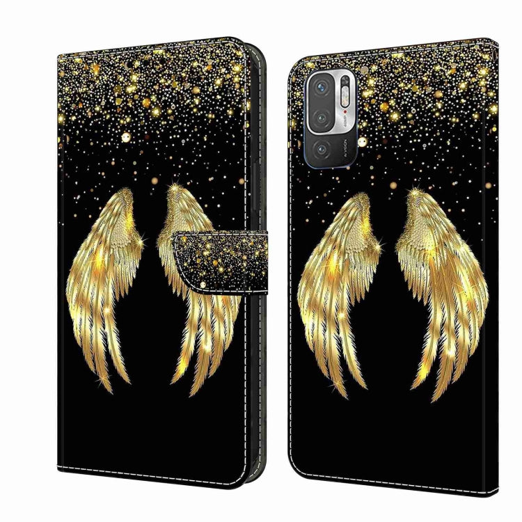 For Xiaomi Redmi Note 10 5G Crystal 3D Shockproof Protective Leather Phone Case(Golden Wings) - free shipping - PMC TechLife - Order now!