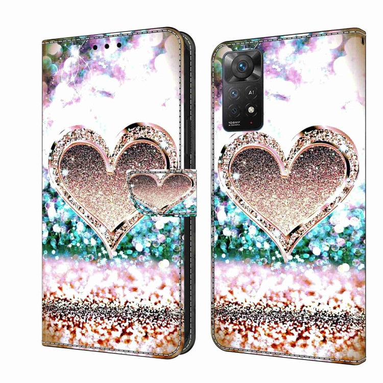 For Xiaomi Redmi Note 11 Pro 5G / 4G Global Crystal 3D Shockproof Protective Leather Phone Case(Pink Diamond Heart) - Xiaomi Cases by PMC Jewellery | Online Shopping South Africa | PMC Jewellery