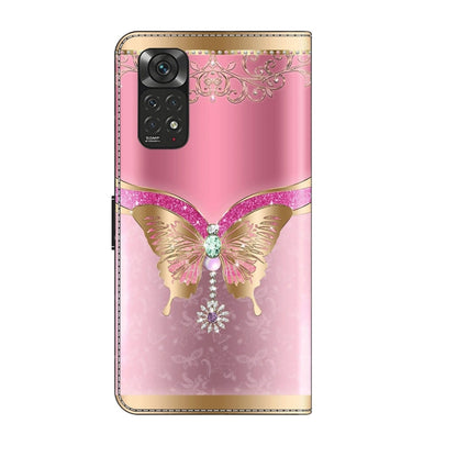 For Xiaomi Redmi Note 11 Global Crystal 3D Shockproof Protective Leather Phone Case(Pink Bottom Butterfly) - Xiaomi Cases by PMC Jewellery | Online Shopping South Africa | PMC Jewellery