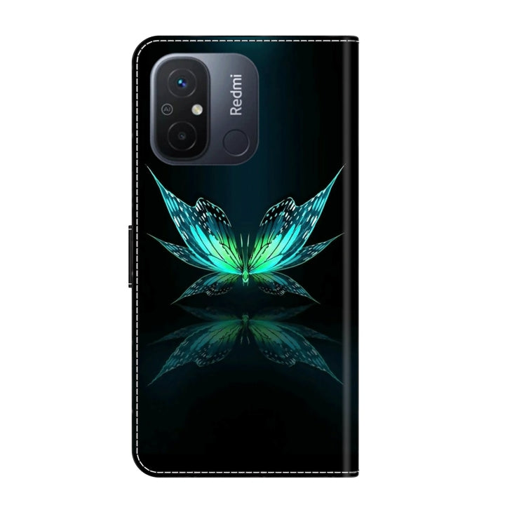 For Xiaomi Redmi 11A 4G / Redmi 12C Global Crystal 3D Shockproof Protective Leather Phone Case(Reflection Dutterfly) - free shipping - PMC TechLife - Order now!