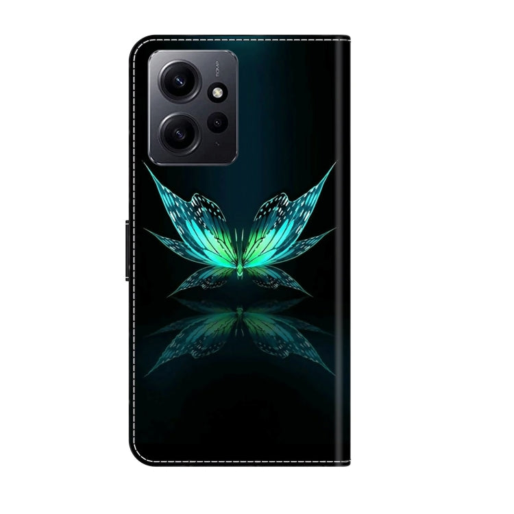 For Xiaomi Redmi Note 12 4G Crystal 3D Shockproof Protective Leather Phone Case(Reflection Dutterfly) - free shipping - PMC TechLife - Order now!
