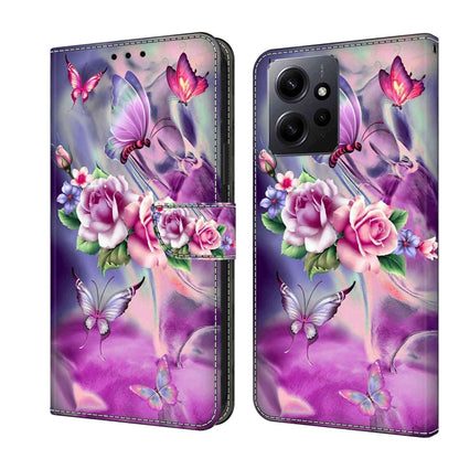 For Xiaomi Redmi Note 12 4G Crystal 3D Shockproof Protective Leather Phone Case(Butterfly) - Xiaomi Cases by PMC Jewellery | Online Shopping South Africa | PMC Jewellery