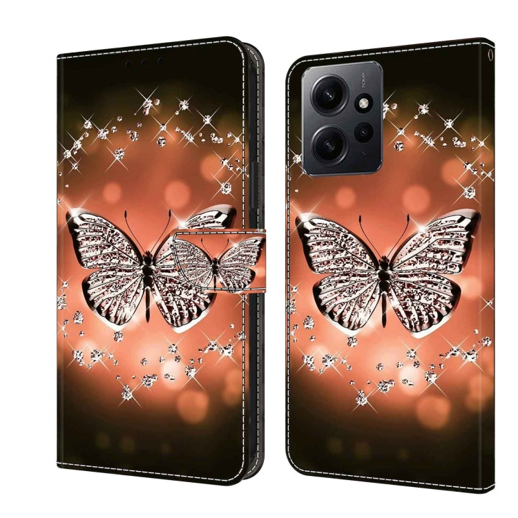 For Xiaomi Redmi Note 12 4G Crystal 3D Shockproof Protective Leather Phone Case(Crystal Butterfly) - free shipping - PMC TechLife - Order now!