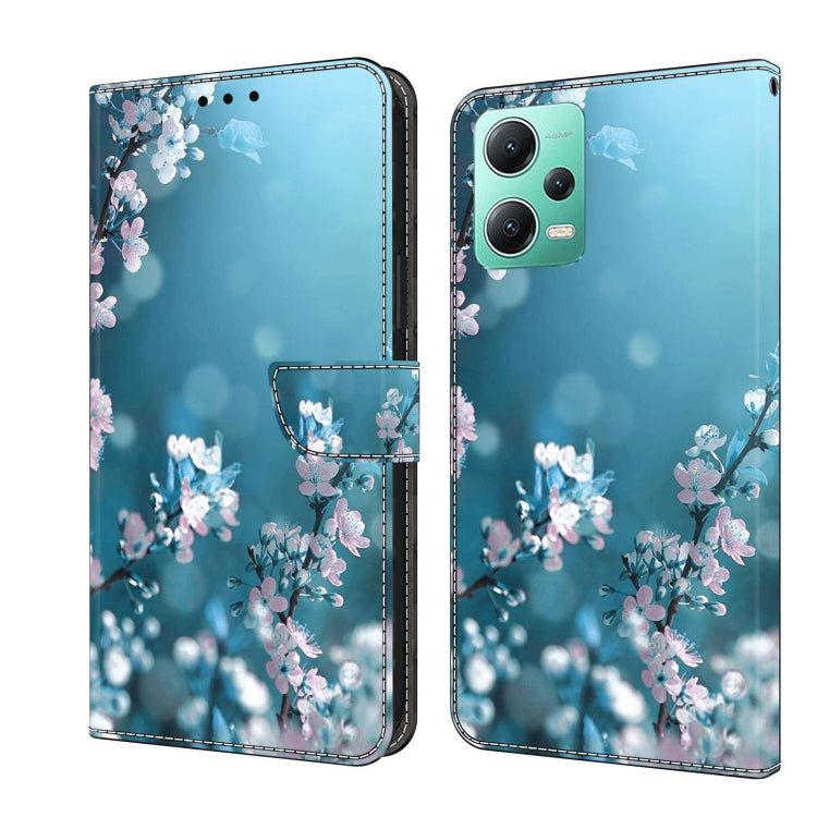 For Xiaomi Redmi Note 12 5G Global / Poco X5 Crystal 3D Shockproof Protective Leather Phone Case(Plum Flower) - free shipping - PMC TechLife - Order now!