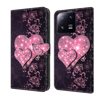 For Xiaomi 13 Pro Crystal 3D Shockproof Protective Leather Phone Case(Lace Love) - 13 Pro Cases by PMC Jewellery | Online Shopping South Africa | PMC Jewellery