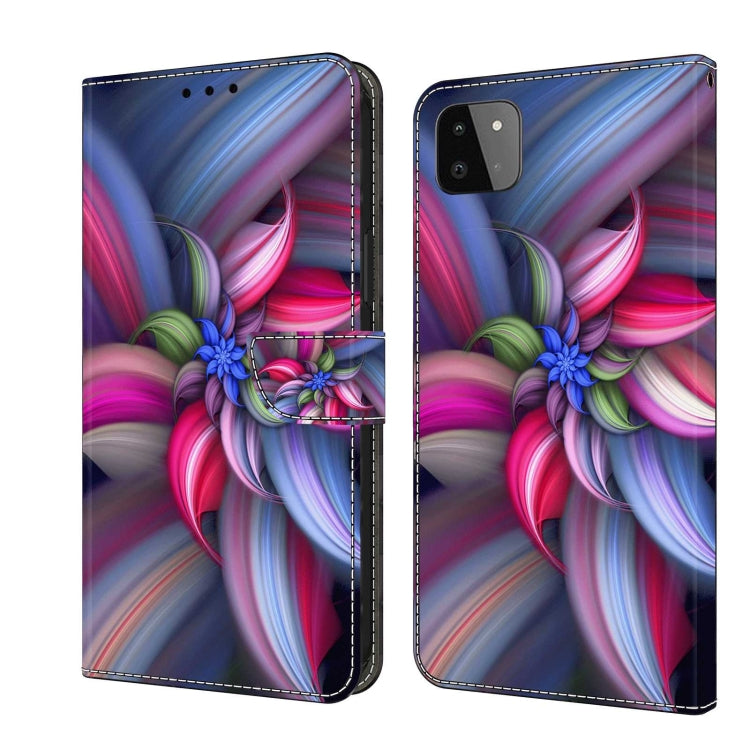 For Samsung Galaxy A22 5G Crystal 3D Shockproof Protective Leather Phone Case(Colorful Flower) - free shipping - PMC TechLife - Order now!