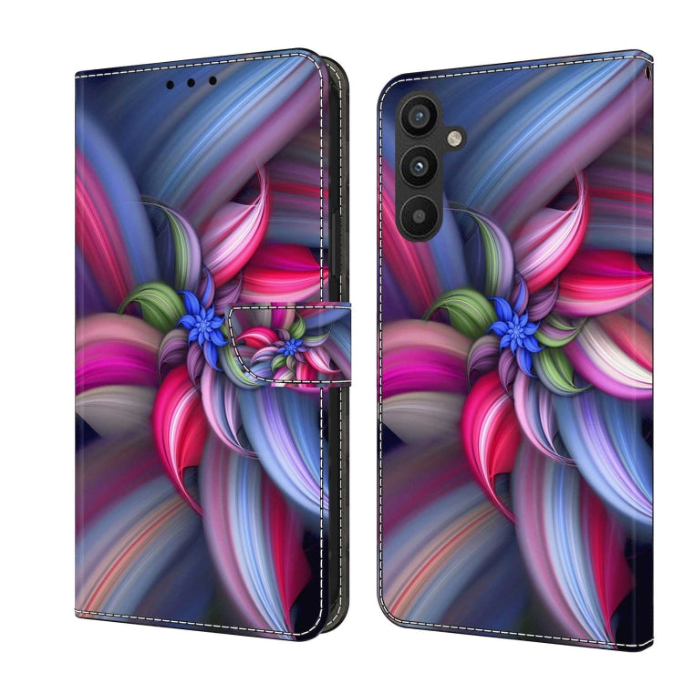 For Samsung Galaxy A34 5G Crystal 3D Shockproof Protective Leather Phone Case(Colorful Flower) - free shipping - PMC TechLife - Order now!