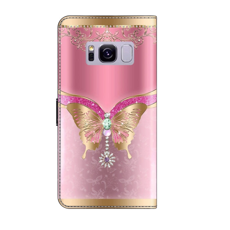 For Samsung Galaxy S8+ Crystal 3D Shockproof Protective Leather Phone Case(Pink Bottom Butterfly) - free shipping - PMC TechLife - Order now!