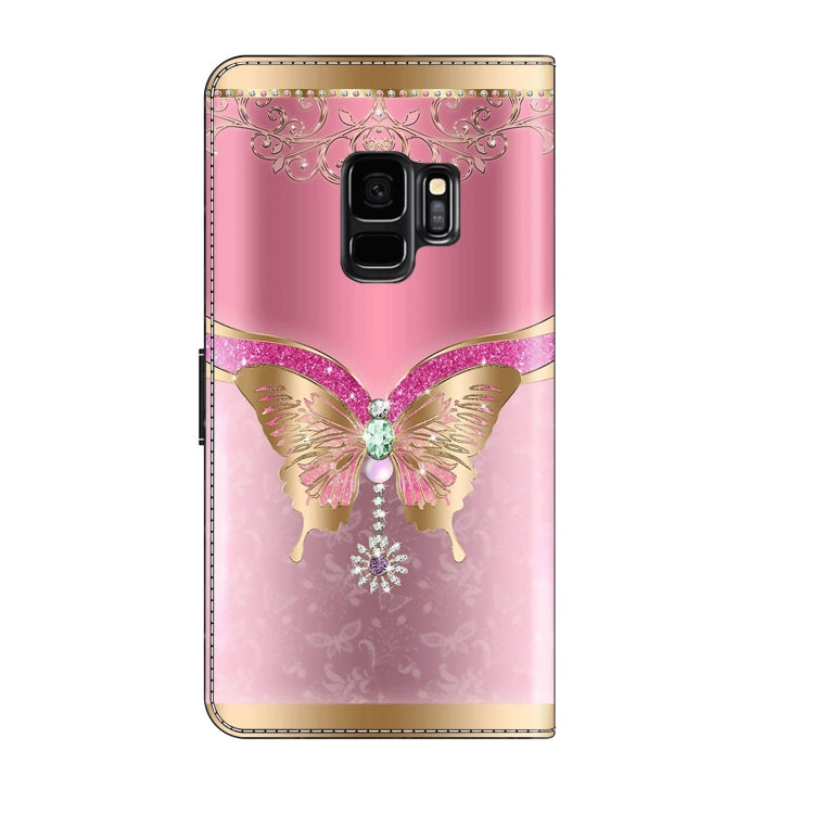 For Samsung Galaxy S9 Crystal 3D Shockproof Protective Leather Phone Case(Pink Bottom Butterfly) - free shipping - PMC TechLife - Order now!
