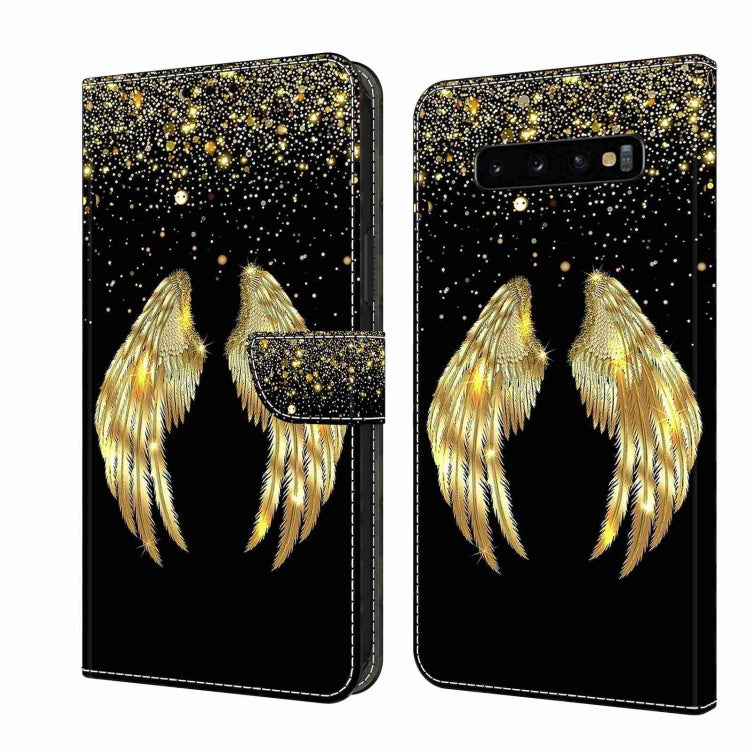For Samsung Galaxy S10+ Crystal 3D Shockproof Protective Leather Phone Case(Golden Wings) - free shipping - PMC TechLife - Order now!