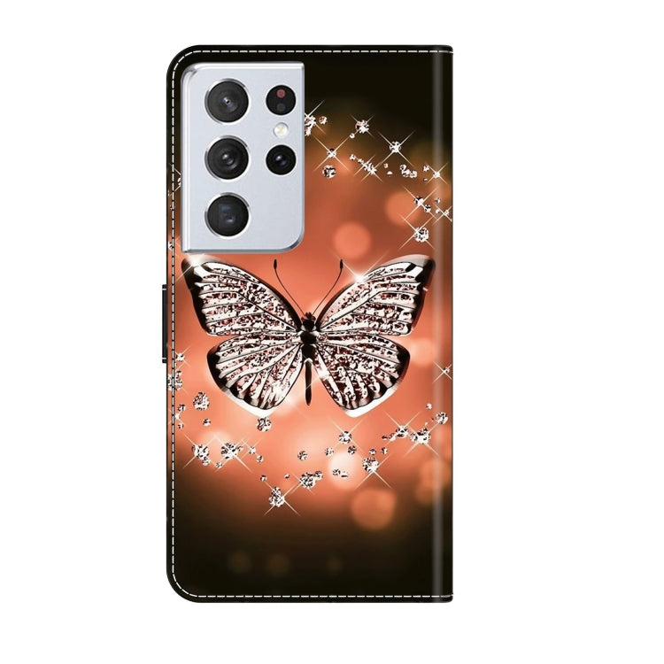 For Samsung Galaxy S21 Ultra Crystal 3D Shockproof Protective Leather Phone Case(Crystal Butterfly) - free shipping - PMC TechLife - Order now!