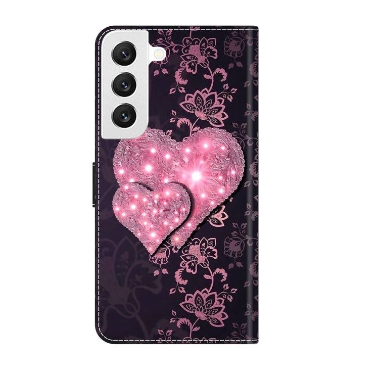 For Samsung Galaxy S22 Crystal 3D Shockproof Protective Leather Phone Case(Lace Love) - free shipping - PMC TechLife - Order now!