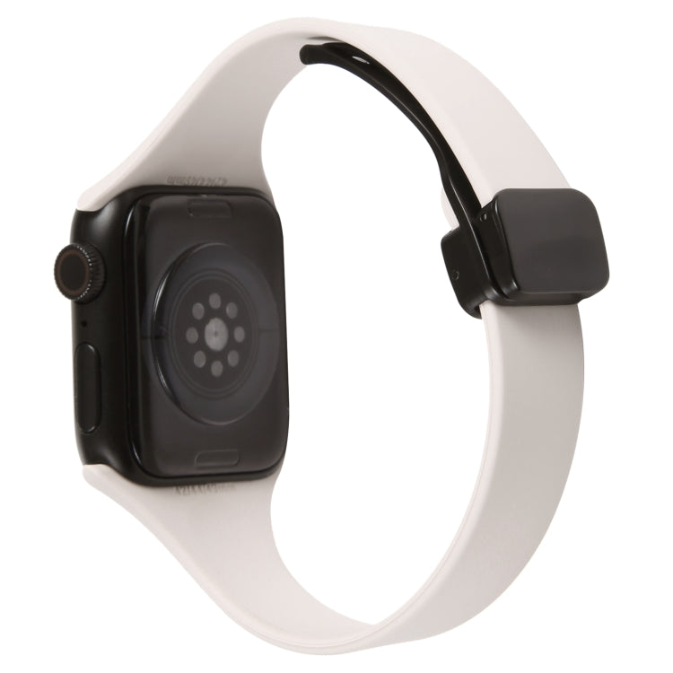 For Apple Watch 8 41mm Magnetic Buckle Slim Silicone Watch Band(Starlight) - Watch Bands by PMC TechLife | Online Shopping South Africa | PMC TechLife