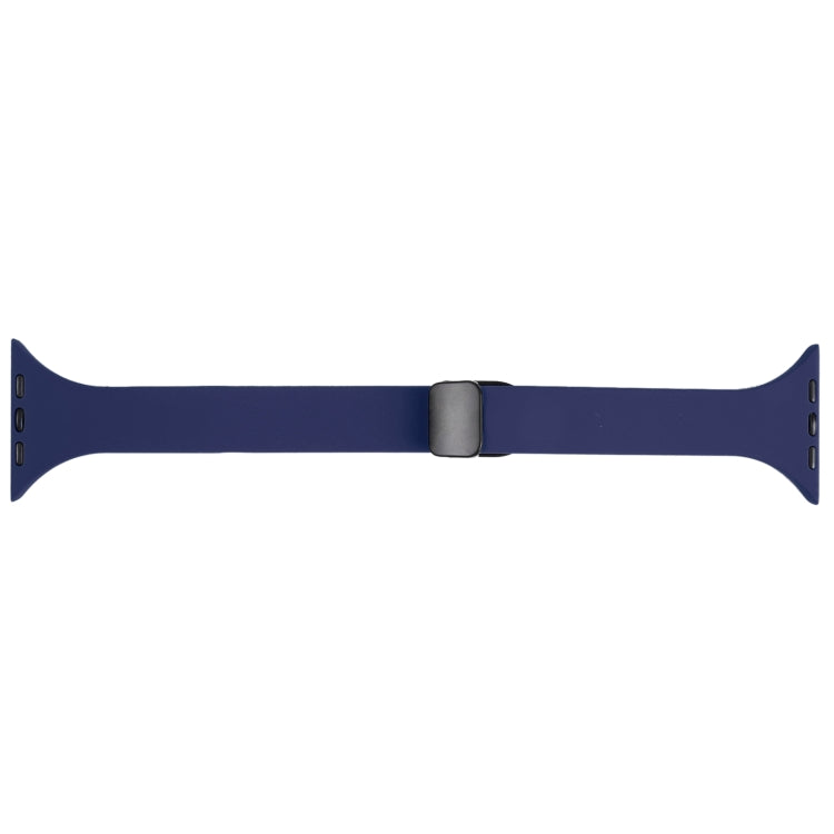 For Apple Watch 8 45mm  Magnetic Buckle Slim Silicone Watch Band(Midnight Blue) - Watch Bands by PMC Jewellery | Online Shopping South Africa | PMC Jewellery