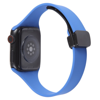 For Apple Watch 8 45mm  Magnetic Buckle Slim Silicone Watch Band(Royal Blue) - Watch Bands by PMC Jewellery | Online Shopping South Africa | PMC Jewellery