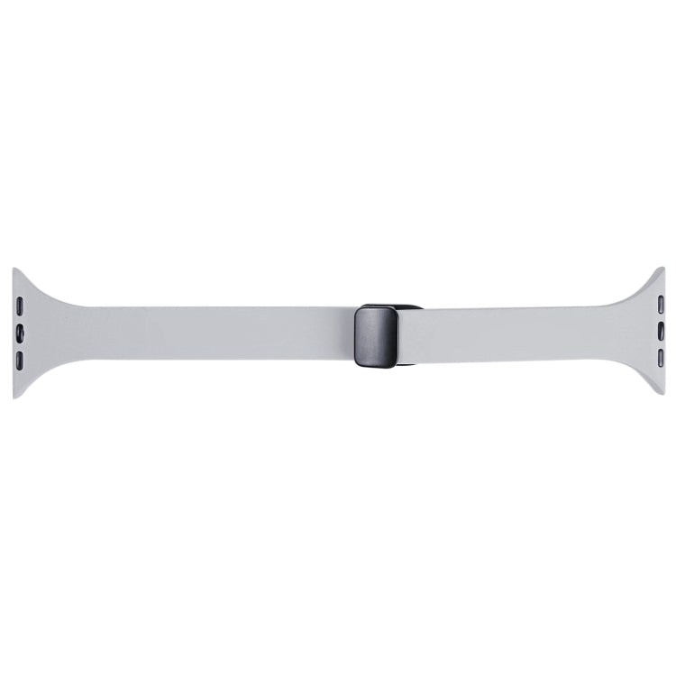 For Apple Watch 8 45mm  Magnetic Buckle Slim Silicone Watch Band(Light Grey) - Watch Bands by PMC Jewellery | Online Shopping South Africa | PMC Jewellery