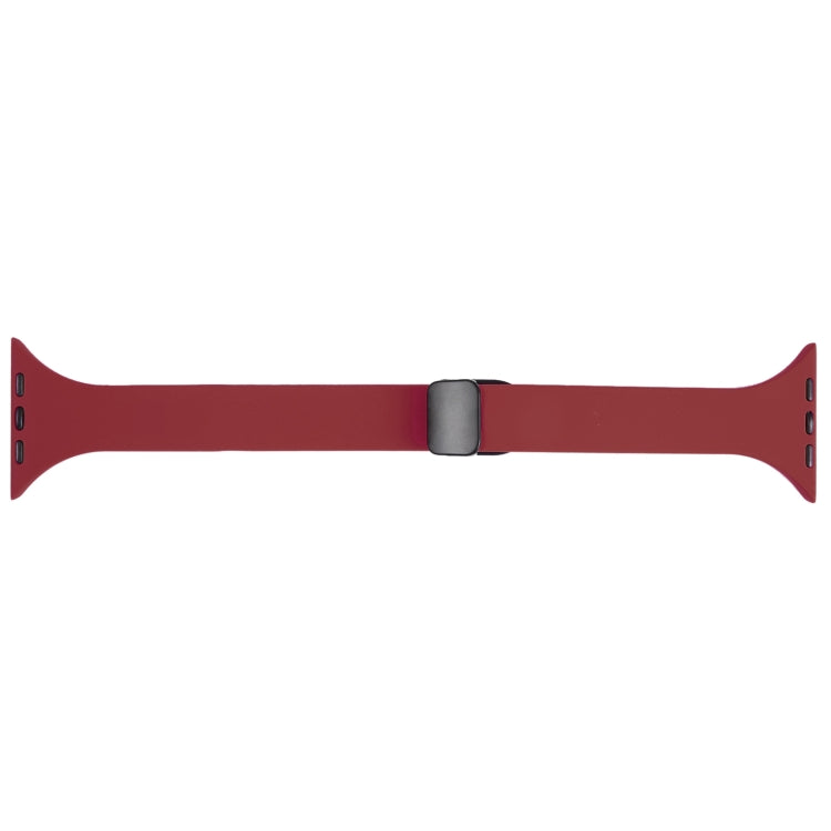 For Apple Watch SE 2022 40mm Magnetic Buckle Slim Silicone Watch Band(Wine Red) - Watch Bands by PMC Jewellery | Online Shopping South Africa | PMC Jewellery