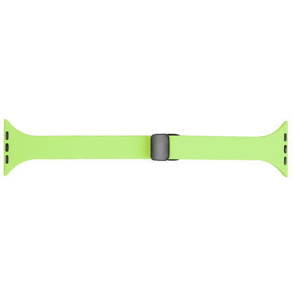 For Apple Watch SE 2022 44mm Magnetic Buckle Slim Silicone Watch Band(Green) - Watch Bands by PMC Jewellery | Online Shopping South Africa | PMC Jewellery