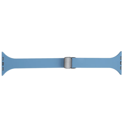 For Apple Watch 7 41mm Magnetic Buckle Slim Silicone Watch Band(Blue) - Watch Bands by PMC Jewellery | Online Shopping South Africa | PMC Jewellery