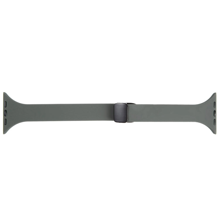 For Apple Watch 7 41mm Magnetic Buckle Slim Silicone Watch Band(Army Green) - Watch Bands by PMC Jewellery | Online Shopping South Africa | PMC Jewellery