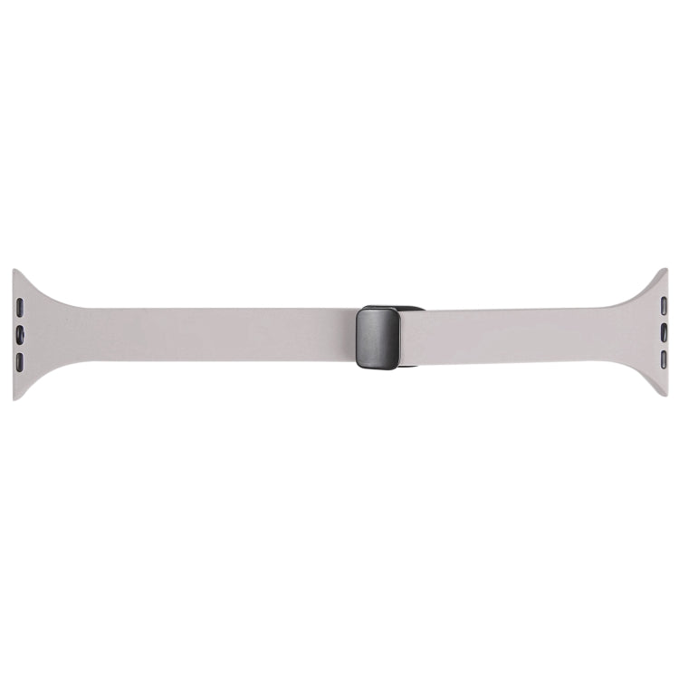 For Apple Watch 7 45mm Magnetic Buckle Slim Silicone Watch Band(Rock Grey) - Watch Bands by PMC Jewellery | Online Shopping South Africa | PMC Jewellery