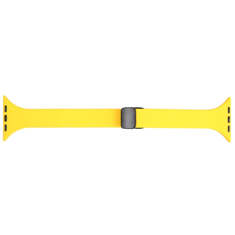 For Apple Watch 6 40mm Magnetic Buckle Slim Silicone Watch Band(Yellow) - Watch Bands by PMC Jewellery | Online Shopping South Africa | PMC Jewellery