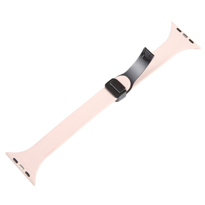 For Apple Watch 6 40mm Magnetic Buckle Slim Silicone Watch Band(Pink) - Watch Bands by PMC Jewellery | Online Shopping South Africa | PMC Jewellery