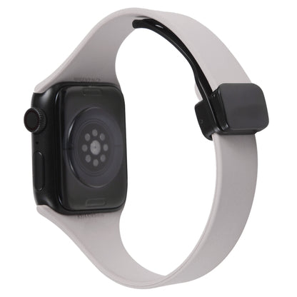 For Apple Watch 6 44mm Magnetic Buckle Slim Silicone Watch Band(Rock Grey) - Watch Bands by PMC Jewellery | Online Shopping South Africa | PMC Jewellery