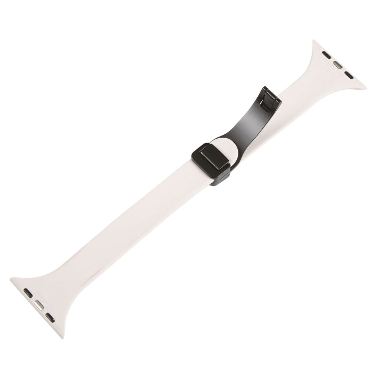 For Apple Watch 4 44mm Magnetic Buckle Slim Silicone Watch Band(Starlight) - Watch Bands by PMC TechLife | Online Shopping South Africa | PMC TechLife