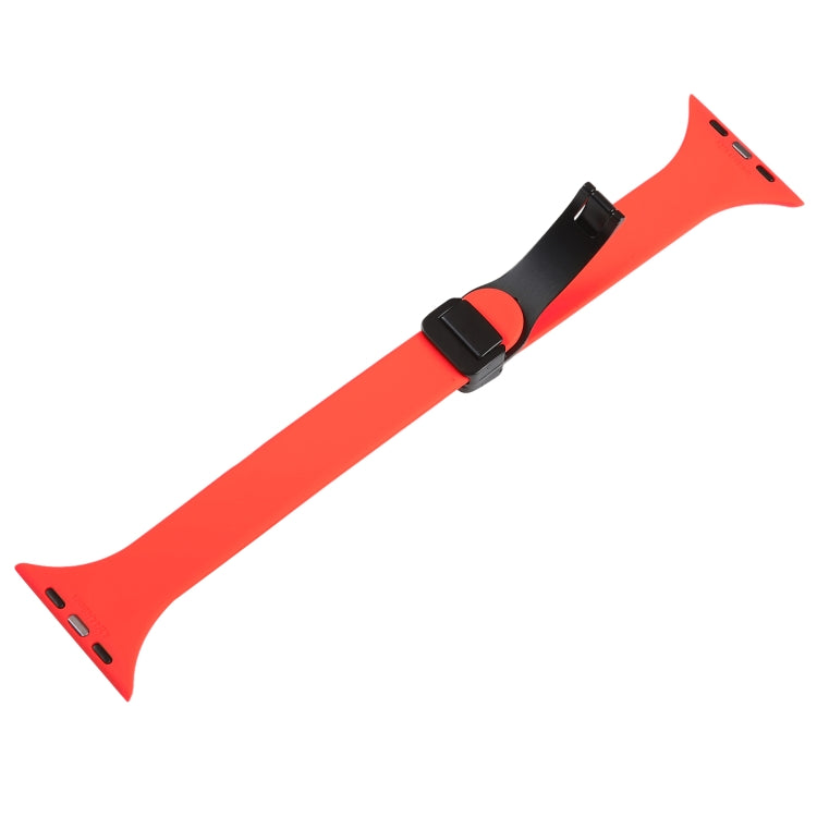 For Apple Watch 4 40mm Magnetic Buckle Slim Silicone Watch Band(Red) - Watch Bands by PMC TechLife | Online Shopping South Africa | PMC TechLife