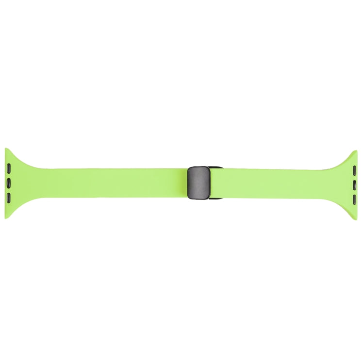 For Apple Watch 4 40mm Magnetic Buckle Slim Silicone Watch Band(Green) - Watch Bands by PMC Jewellery | Online Shopping South Africa | PMC Jewellery