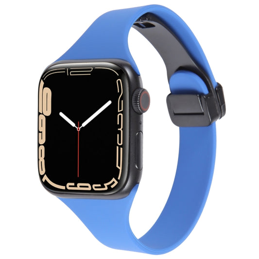 For Apple Watch 4 40mm Magnetic Buckle Slim Silicone Watch Band(Royal Blue) - Watch Bands by PMC Jewellery | Online Shopping South Africa | PMC Jewellery