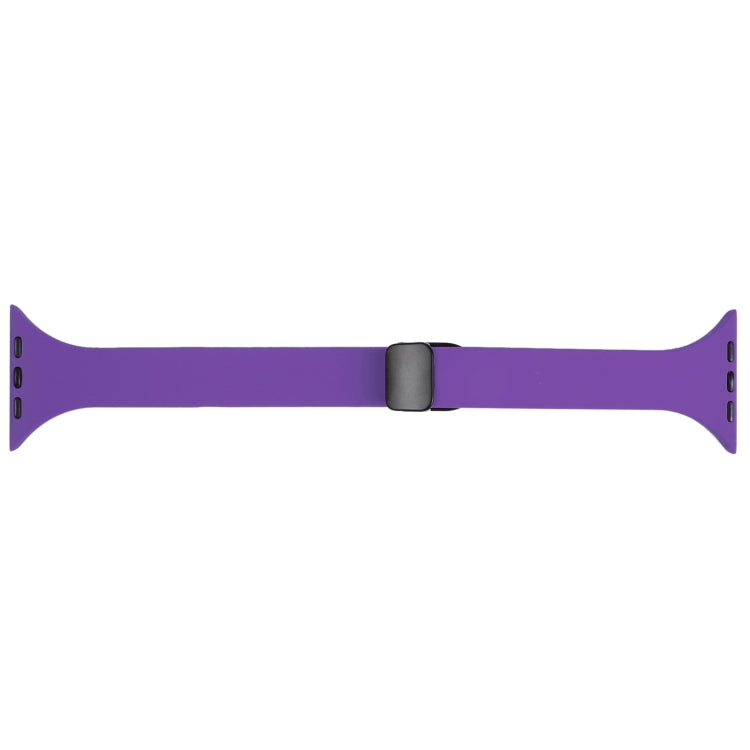 For Apple Watch 42mm Magnetic Buckle Slim Silicone Watch Band(Dark Purple) - Watch Bands by PMC Jewellery | Online Shopping South Africa | PMC Jewellery