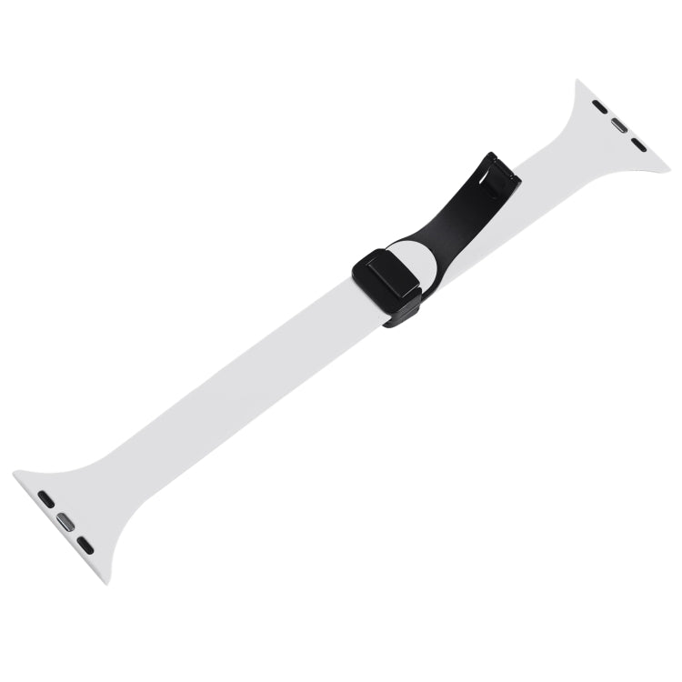 For Apple Watch 38mm Magnetic Buckle Slim Silicone Watch Band(White) - Watch Bands by PMC TechLife | Online Shopping South Africa | PMC TechLife