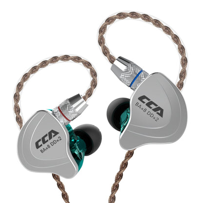 CCA CCA-C10 3.5mm Gold Plated Plug Ten Unit Hybrid Wire-controlled In-ear Earphone, Type:without Mic(Sapphire Cyan) - In Ear Wired Earphone by CCA | Online Shopping South Africa | PMC Jewellery | Buy Now Pay Later Mobicred