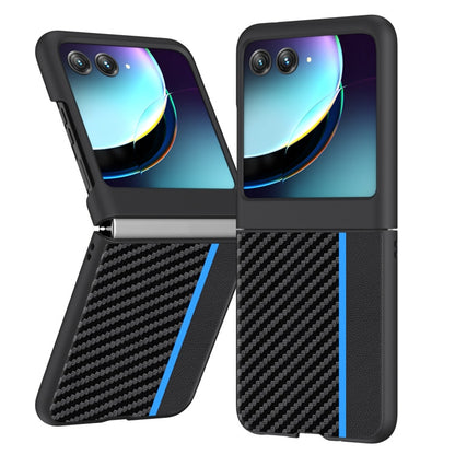 For Motorola Razr 40 Ultra Ultra-thin Carbon Fiber Texture Printing Phone Case(Black Blue) - Motorola Cases by PMC Jewellery | Online Shopping South Africa | PMC Jewellery