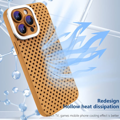 For iPhone 12 Pro Max Hollow Heat Dissipation TPU Phone Case(Brown) - iPhone 12 Pro Max Cases by PMC Jewellery | Online Shopping South Africa | PMC Jewellery