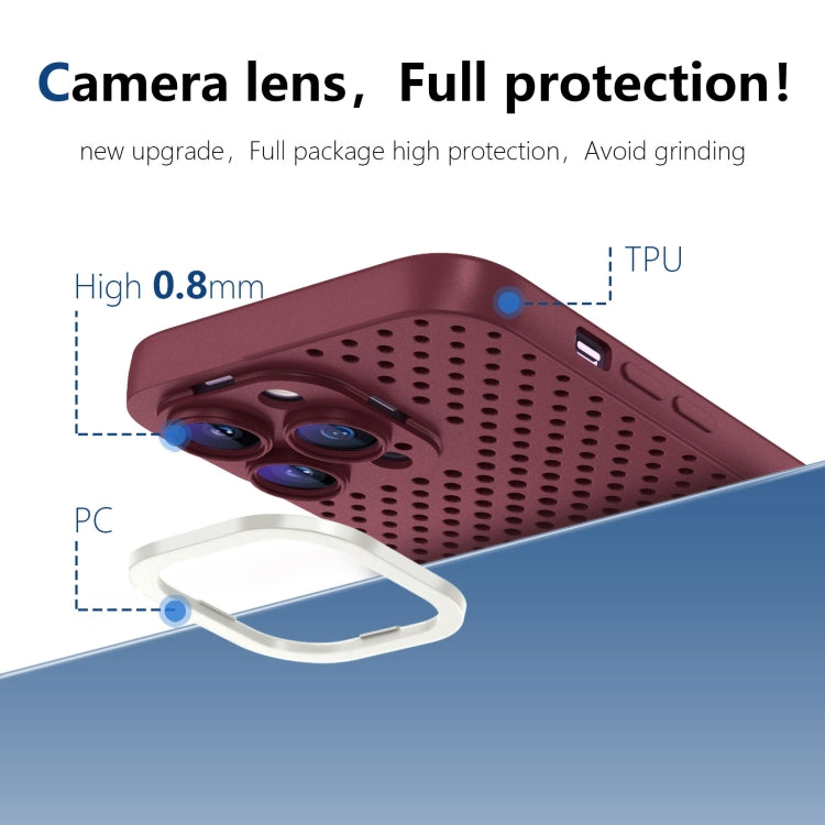 For iPhone 11 Pro Max Hollow Heat Dissipation TPU Phone Case(Rose Red) - free shipping - PMC TechLife - Order now!
