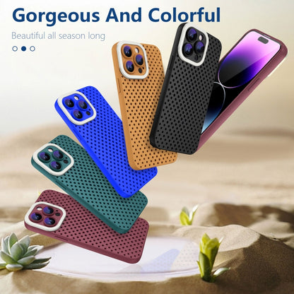 For iPhone X / XS Hollow Heat Dissipation TPU Phone Case(Brown) - More iPhone Cases by PMC Jewellery | Online Shopping South Africa | PMC Jewellery