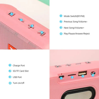 T&G TG179 Outdoor Multifunctional Wireless Bluetooth Speaker Support USB / TF / FM(Pink) - Mini Speaker by T&G | Online Shopping South Africa | PMC Jewellery