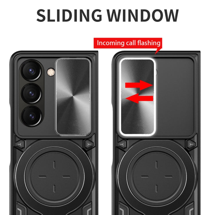 For Samsung Galaxy Z Fold5 CD Texture Sliding Camshield Magnetic Holder Phone Case(Blue) - free shipping - PMC TechLife - Order now!