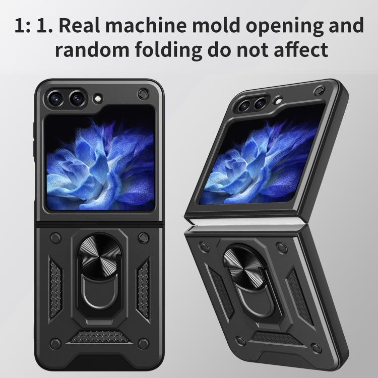 For Samsung Galaxy Z Flip5 Armor Magnetic Bracket TPU+PC Phone Case(Blue) - free shipping - PMC TechLife - Order now!
