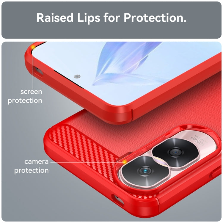 For Honor 90 / 80 Brushed Texture Carbon Fiber TPU Phone Case(Red) - free shipping - PMC TechLife - Order now!